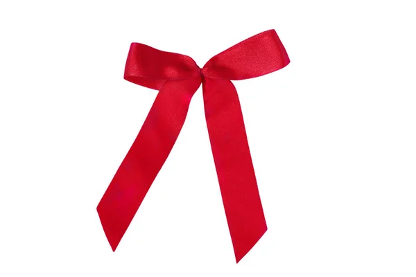 Single Red Ribbon Isolated White Background — Stock Photo, Image