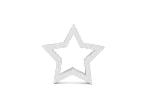 Estrella Decorativa Gris Claro Aislado Sobre Fondo Blanco — Foto de Stock