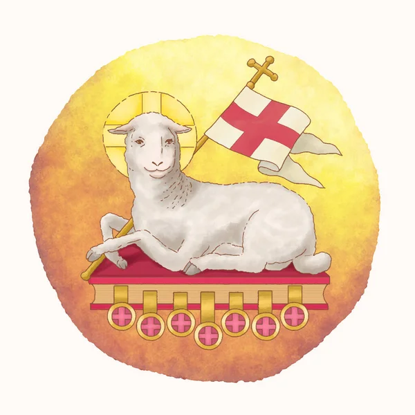 Lamb God Who Takes Away Sin Whole World Agnus Dei — Stock Vector