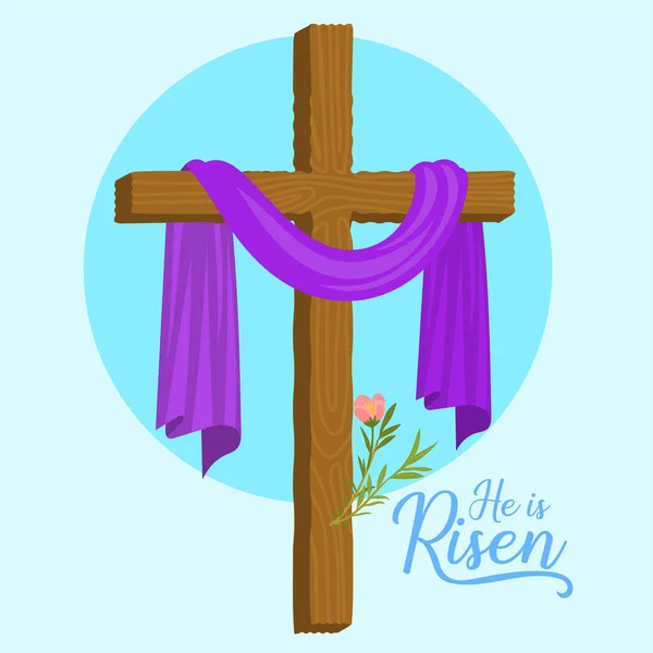 Sprießender Baum Ist Auferstanden Feiert Die Auferstehung Katholisches Und Christliches — Stockvektor