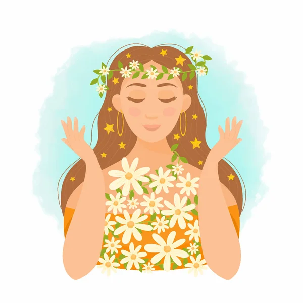 8 Mart bayramı, elinde çiçek buketi olan bir kız.