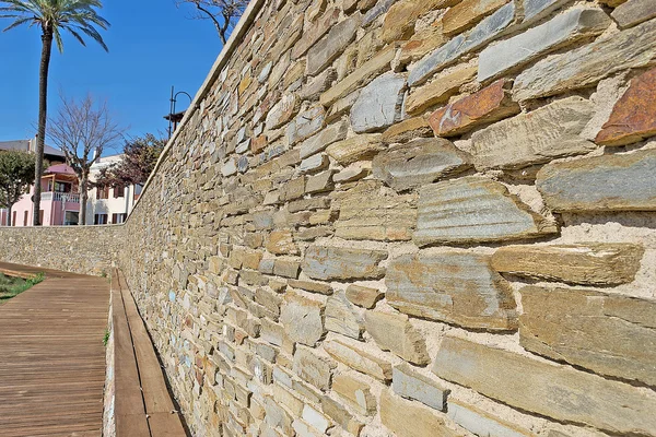 Beige stone wall — Stock Photo, Image