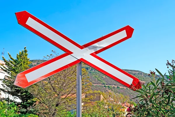 Level crossing sign — Stock Photo, Image