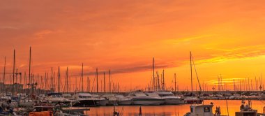 gün batımında Alghero harbor