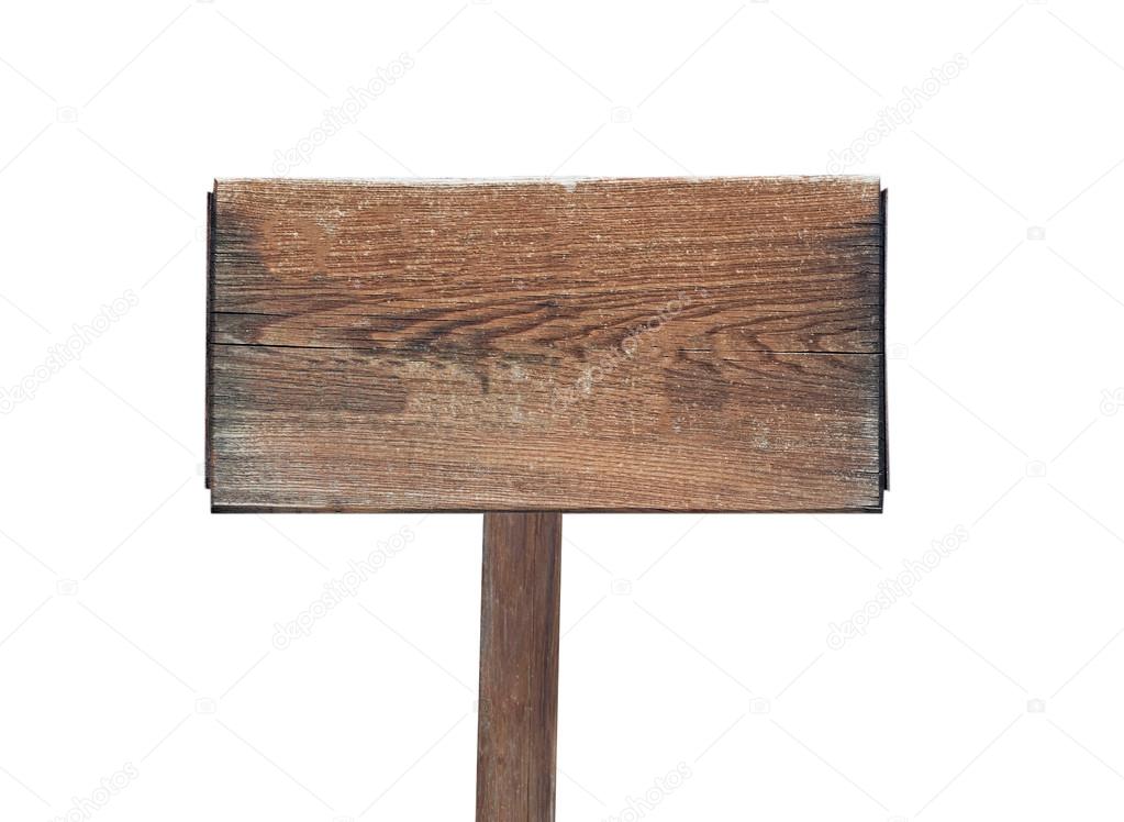 wooden sign with pole