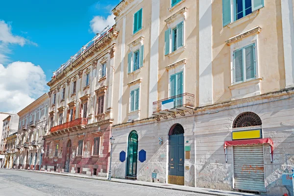 Sassari street under a blue sky — Stock Photo, Image