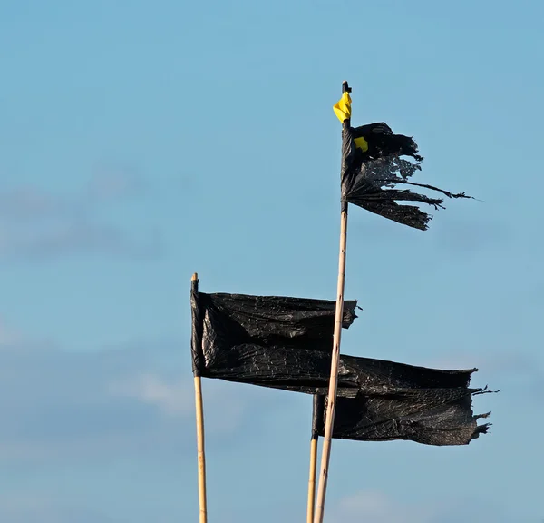 Black vlaggen — Stockfoto