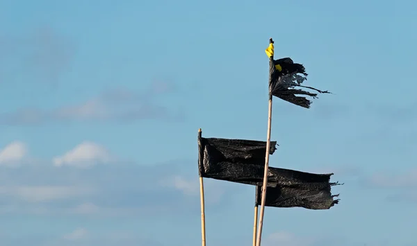 Schwarze Flaggen — Stockfoto