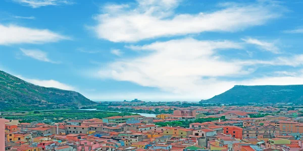 Bosa landscape with clouds — Stock Photo, Image