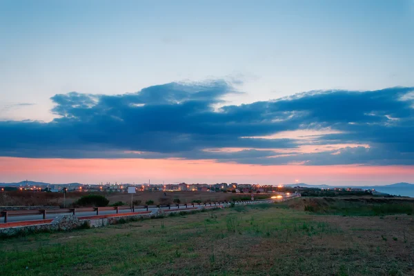 Vororte bei Sonnenuntergang — Stockfoto