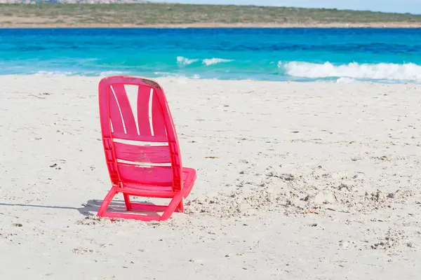 Red plastic chair — Stock Photo, Image