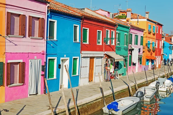 Burano huizen — Stockfoto