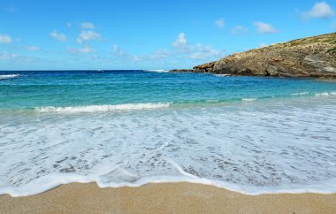 altın kum ve dalgalar