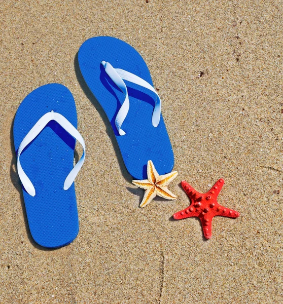 Blaue Flip Flops — Stockfoto