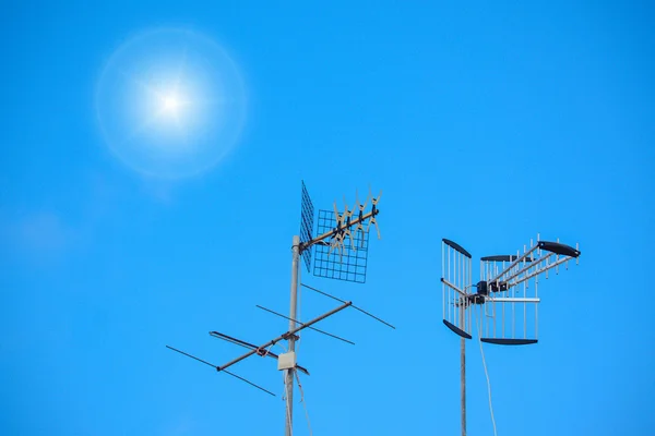 Antennes en zon — Stockfoto