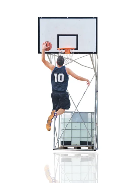 Jumping to the hoop — Stock Photo, Image