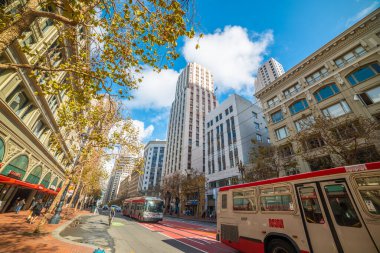 San Francisco, ABD - 30 Ekim 2016: San Francisco şehir merkezinde şehir hayatı