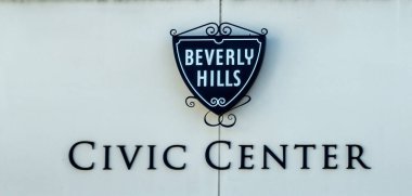 Beverly Hills, CA, ABD - 02 Kasım 2016: Beverly Hills Şehir Merkezi tabelasını kapatın