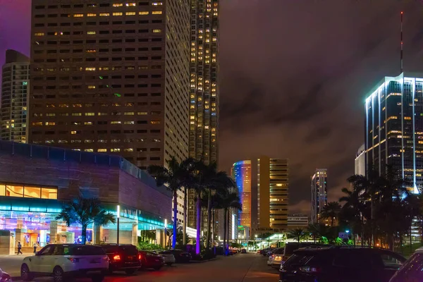 Des Gratte Ciels Dans Centre Miami Nuit Floride États Unis — Photo