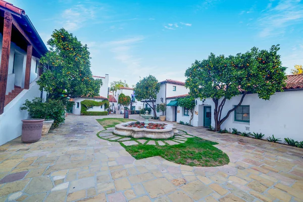 Praça Pitoresca Cidade Velha Santa Barbara Califórnia Eua — Fotografia de Stock