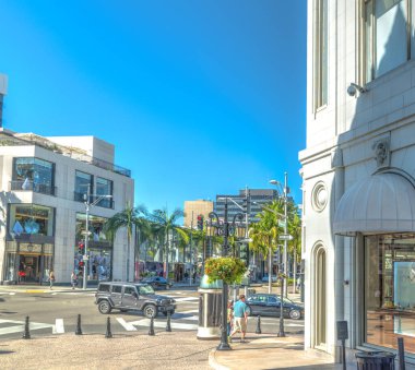 Zarif binalar içinde Rodeo Drive, Beverly Hills. Los Angeles county, California