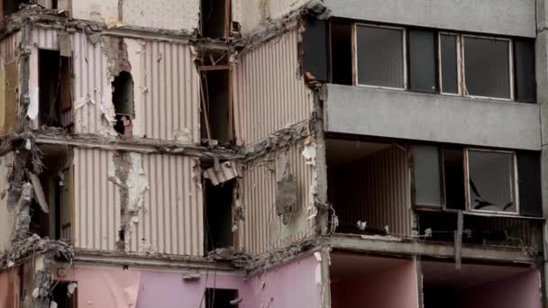 被毁的建筑物 — 图库视频影像
