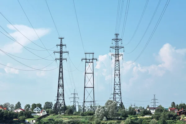 Electricity pylon power line — Stock Photo, Image