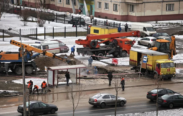 Авария на трубопроводе — стоковое фото