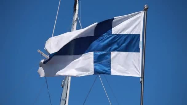 芬兰的旗子 — 图库视频影像