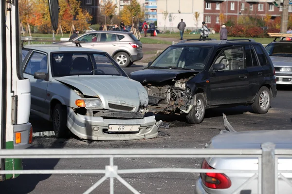 Accident at the crossroads — Stock Photo, Image