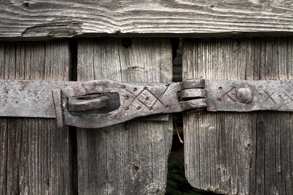 Old forged door latch — Stock Photo, Image