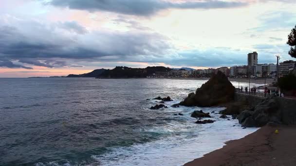 Playa por la noche — Vídeo de stock