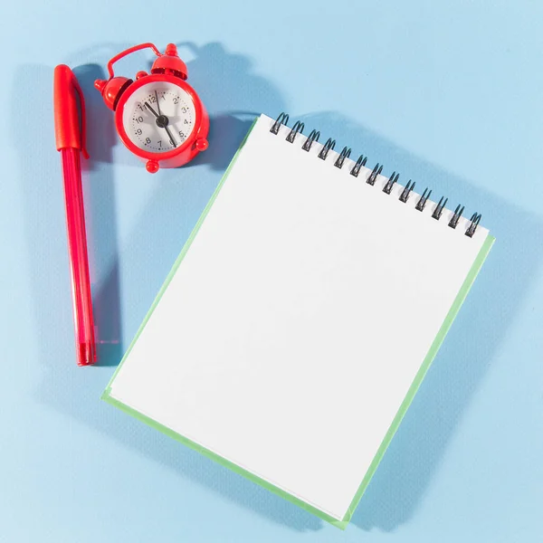 Time Management Notebook Message List Concept Flat Lay Top View — Stock Photo, Image