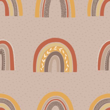 Boho gökkuşağı. Boho gökkuşağı ile vektörsüz desen