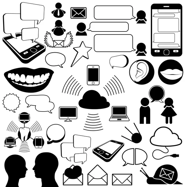 Collection of communications icons — Stock Vector