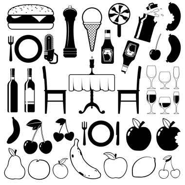 Collection of food icons clipart