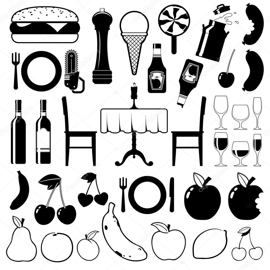 Collection of food icons