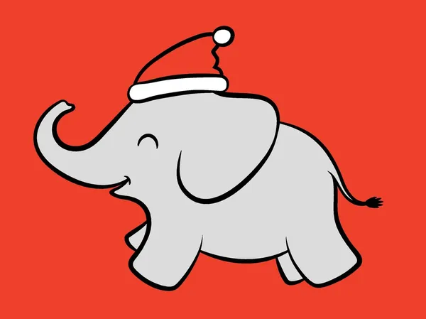 Feliz bebé Santa elefante — Archivo Imágenes Vectoriales
