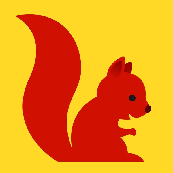 Joyeux petit écureuil dessin animé rouge — Image vectorielle