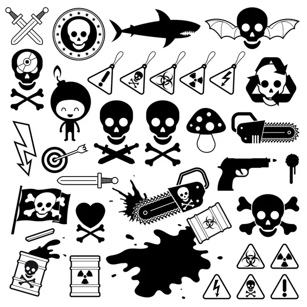 Set of danger skull icons — Stock Vector