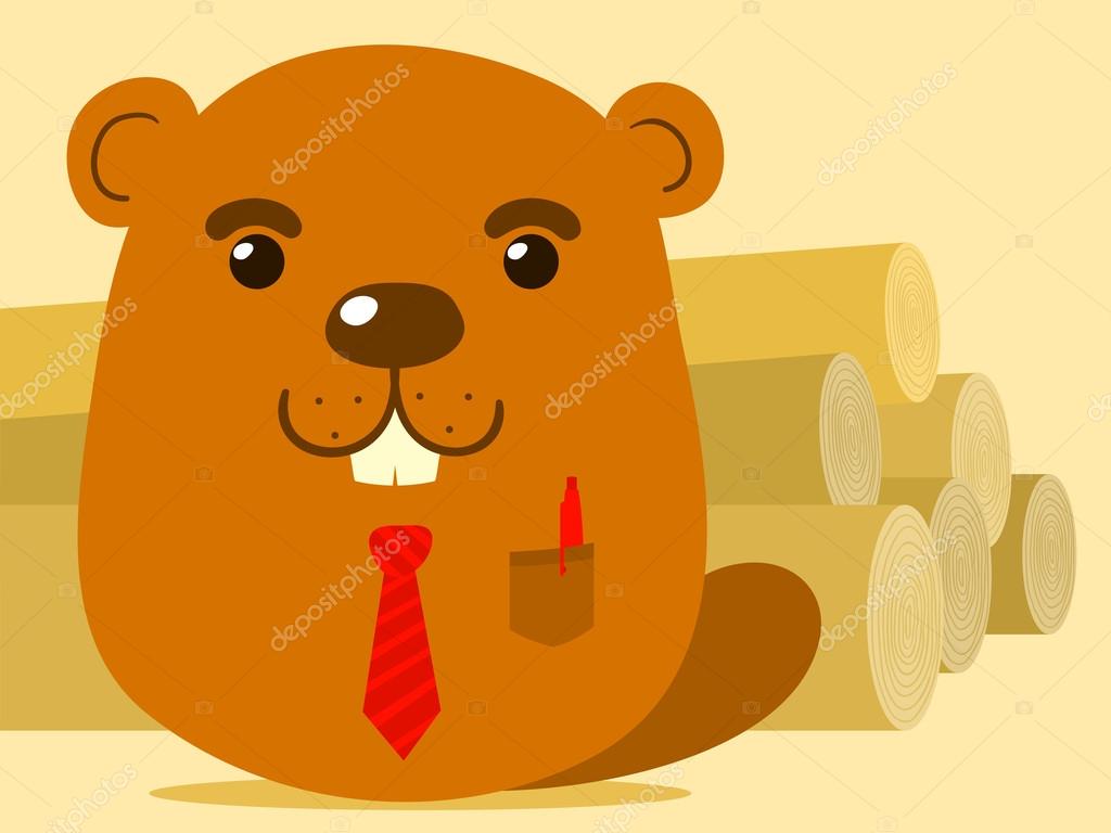 Cute cartoon beaver salesman Stock Vector Image by ©a__n 18654995