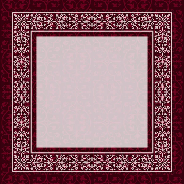 Antike Rahmeneinfassung auf rotem Hintergrund — Stockvektor