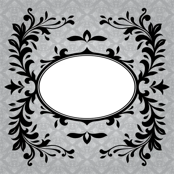 Antique frame border on a grey background — Stock Vector