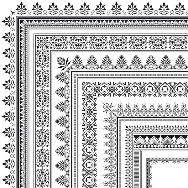 Ozdobne corner granicy z wielu klatek — Wektor stockowy