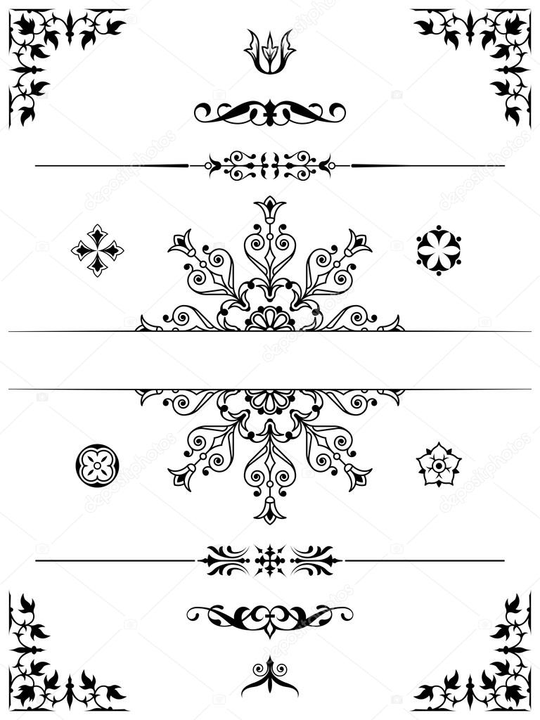 Ornament design elements dividers Stock Vector Image by ©a__n 24994913