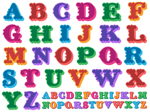 Kleurrijke vector van het volledige alfabet — Stockvector