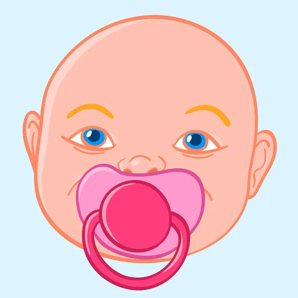 Baby sucking a pacifier — Stock Vector