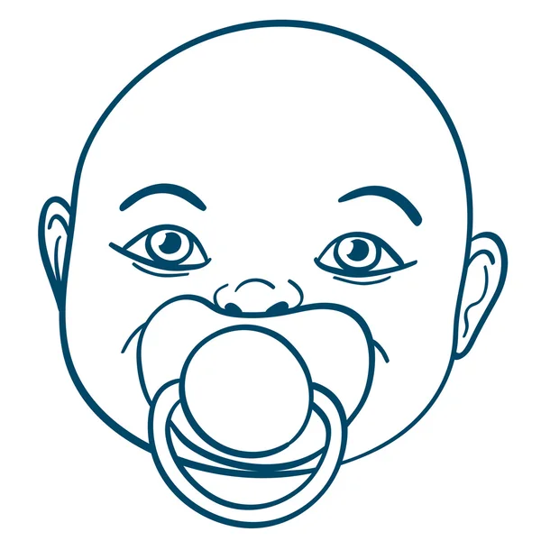 Baby sucking a pacifier — Stock Vector