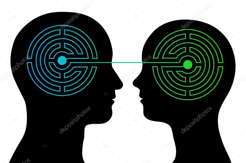 Couple with labyrinth brains communicate
