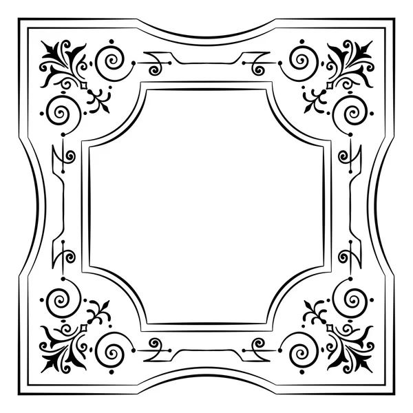 Ornate filigree frame black and white — Stock Vector